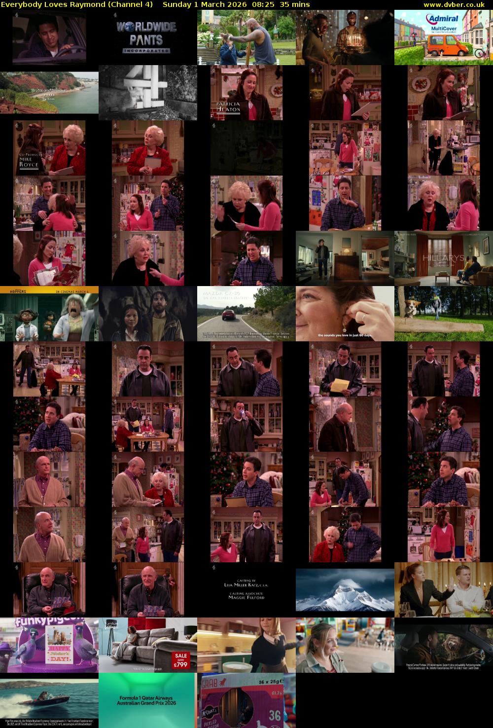 Everybody Loves Raymond (Channel 4) Sunday 1 March 2026 08:25 - 09:00