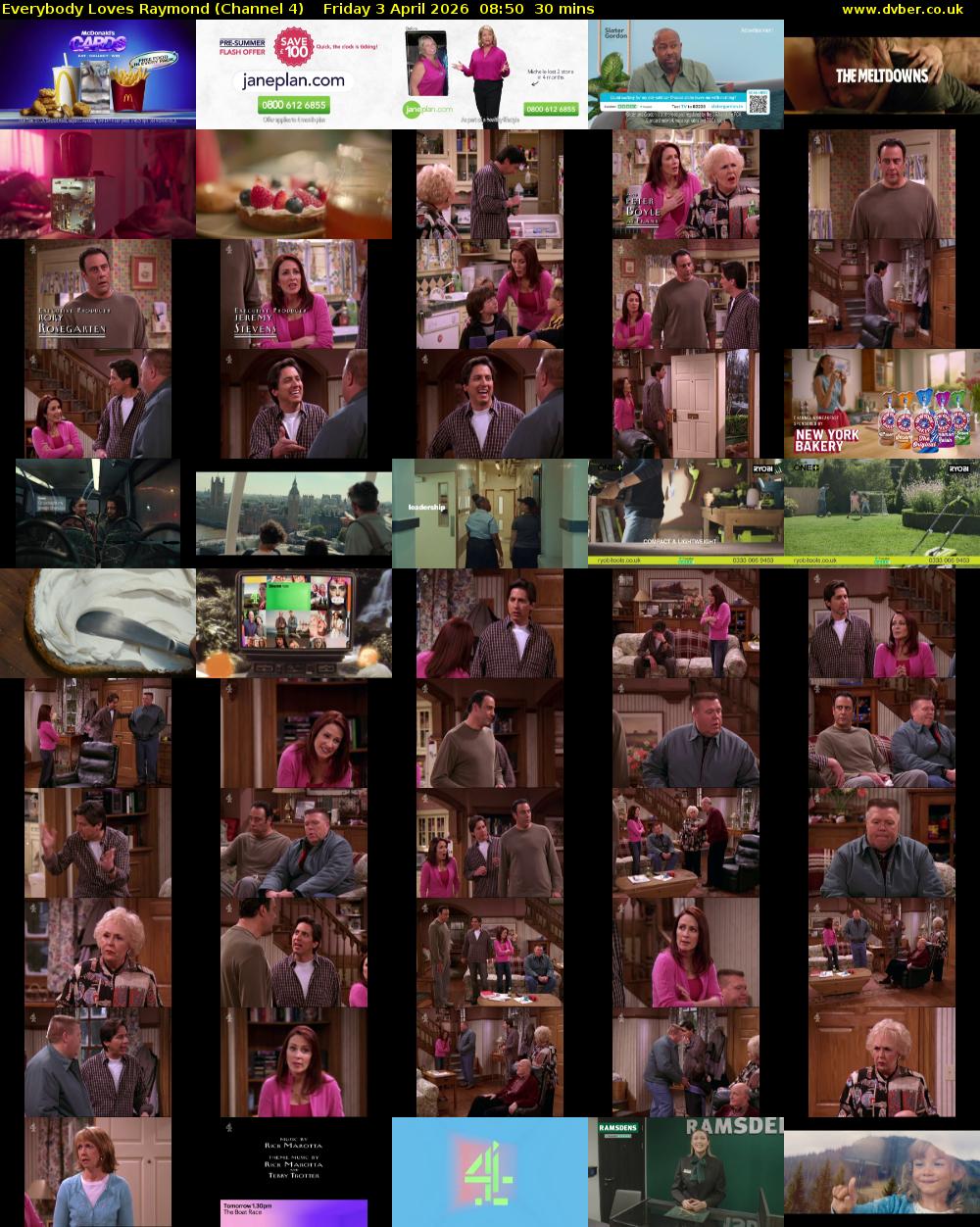 Everybody Loves Raymond (Channel 4) Friday 3 April 2026 08:50 - 09:20