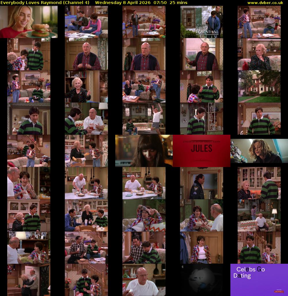 Everybody Loves Raymond (Channel 4) Wednesday 8 April 2026 07:50 - 08:15