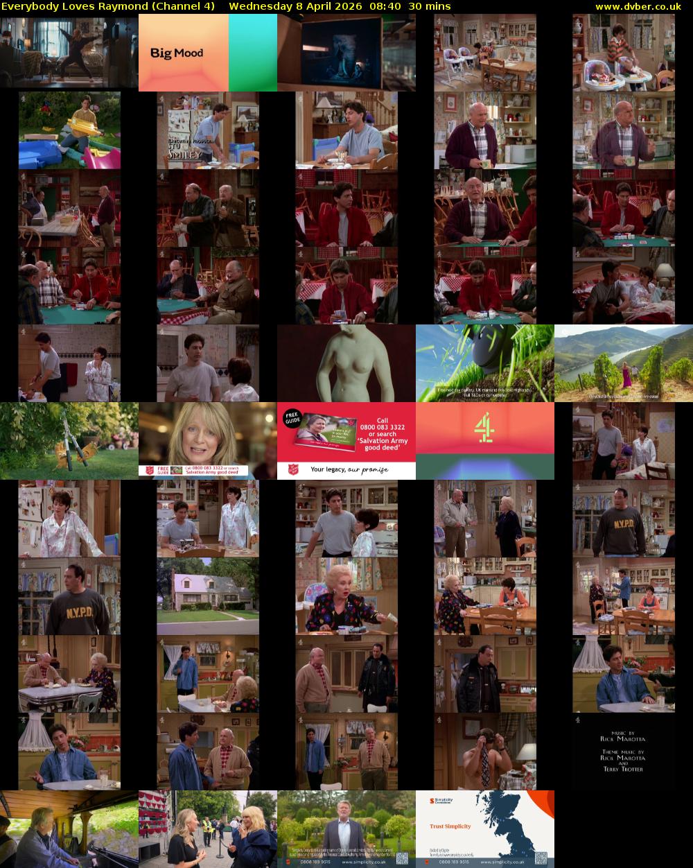 Everybody Loves Raymond (Channel 4) Wednesday 8 April 2026 08:40 - 09:10