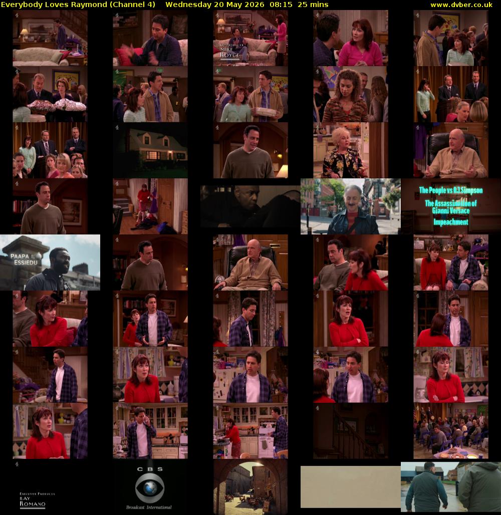 Everybody Loves Raymond (Channel 4) Wednesday 20 May 2026 08:15 - 08:40