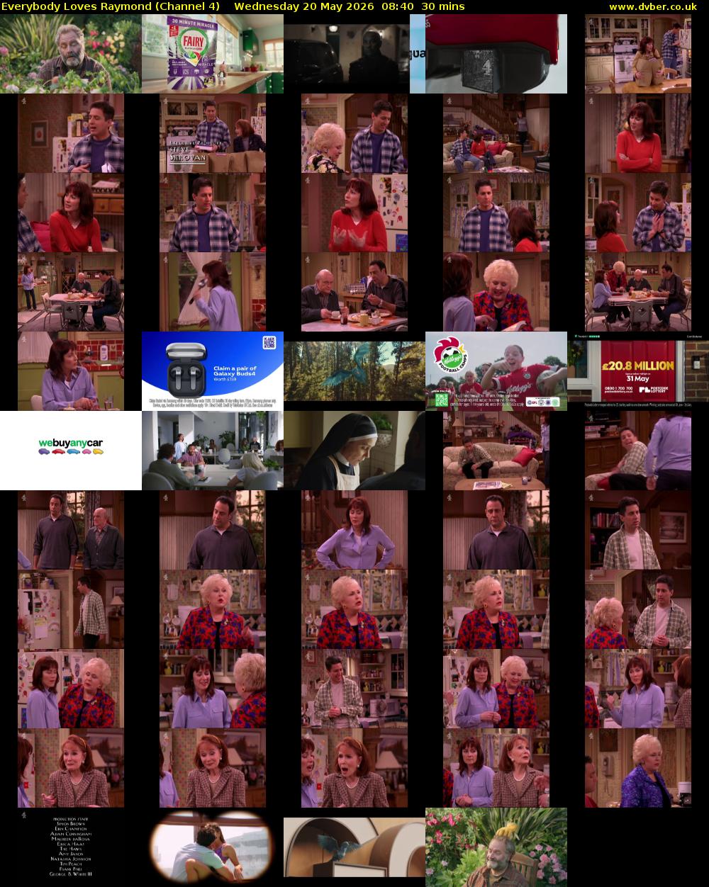 Everybody Loves Raymond (Channel 4) Wednesday 20 May 2026 08:40 - 09:10