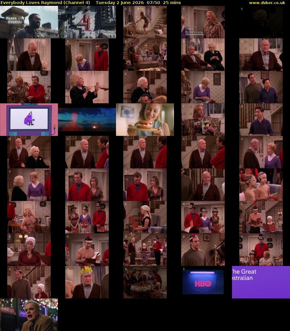 Everybody Loves Raymond (Channel 4) Tuesday 2 June 2026 07:50 - 08:15