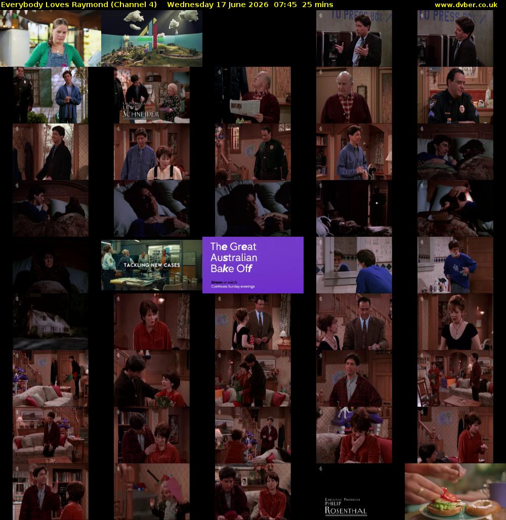Everybody Loves Raymond (Channel 4) Wednesday 17 June 2026 07:45 - 08:10
