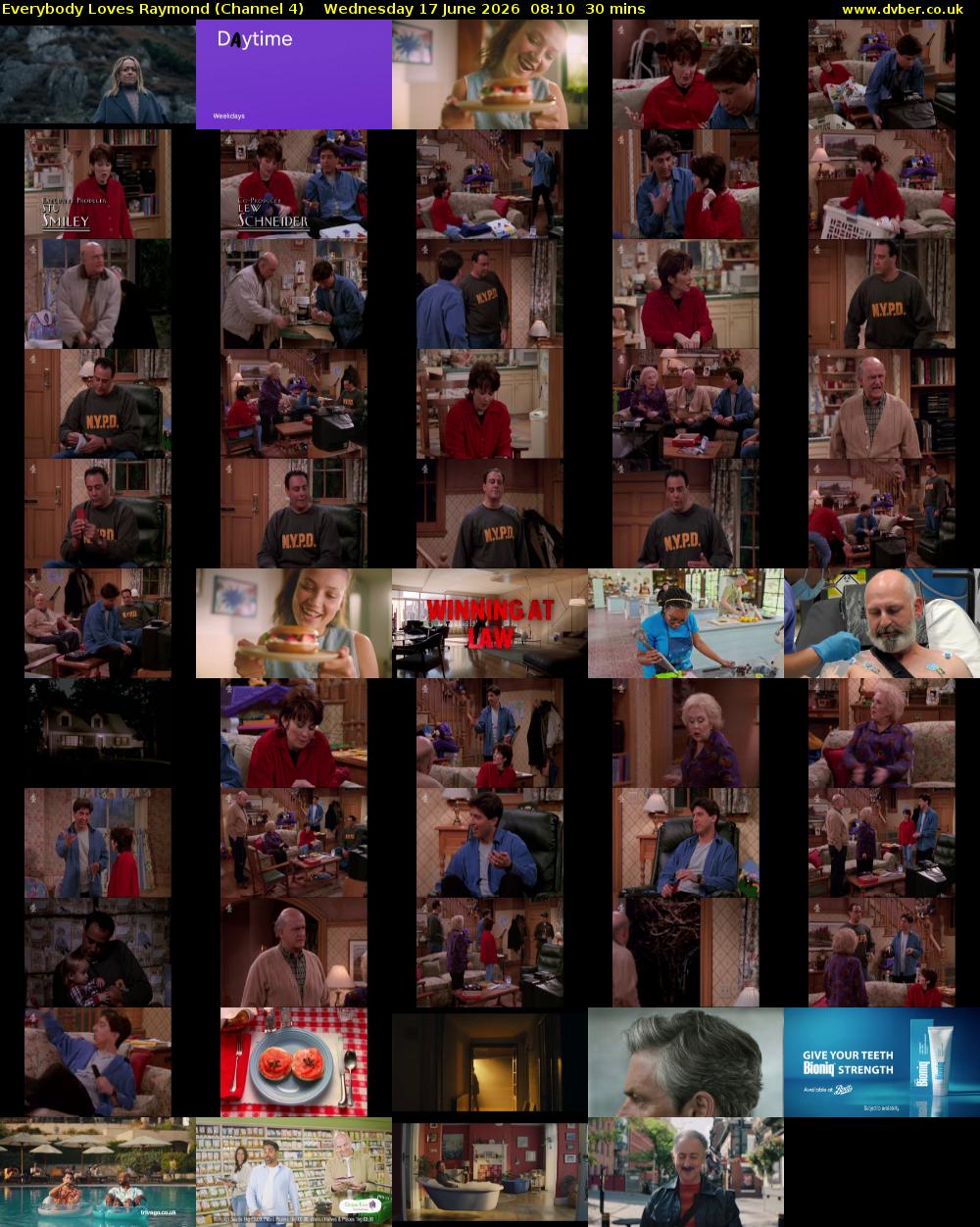 Everybody Loves Raymond (Channel 4) Wednesday 17 June 2026 08:10 - 08:40