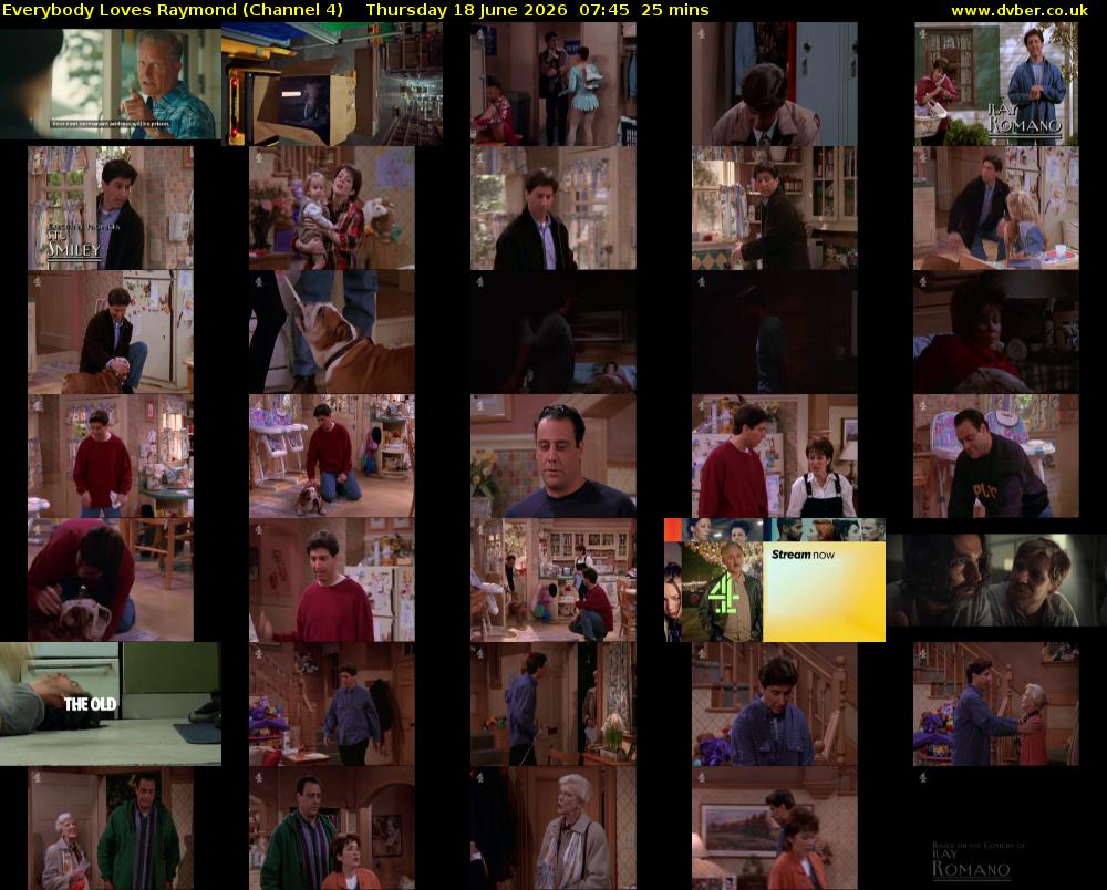 Everybody Loves Raymond (Channel 4) Thursday 18 June 2026 07:45 - 08:10