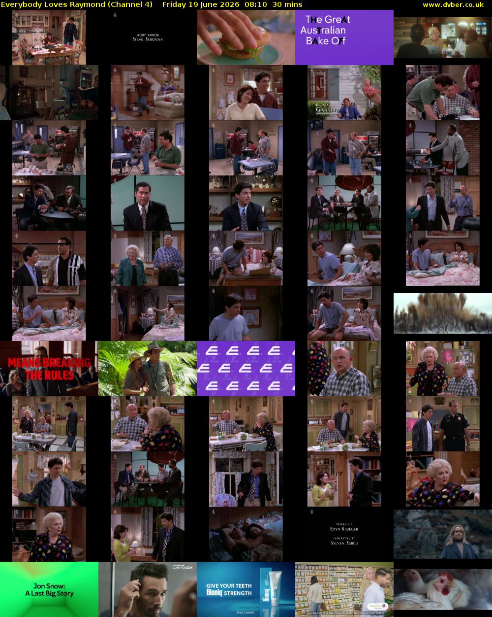 Everybody Loves Raymond (Channel 4) Friday 19 June 2026 08:10 - 08:40