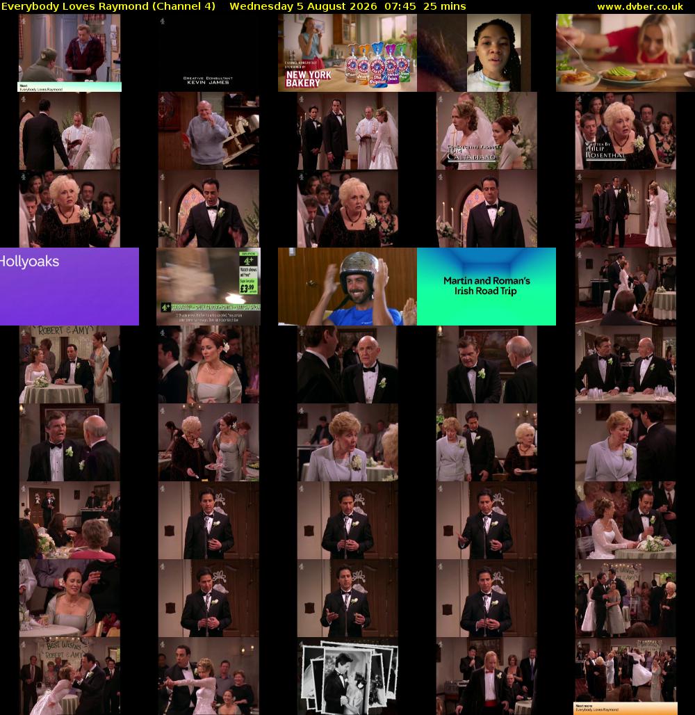 Everybody Loves Raymond (Channel 4) Wednesday 5 August 2026 07:45 - 08:10