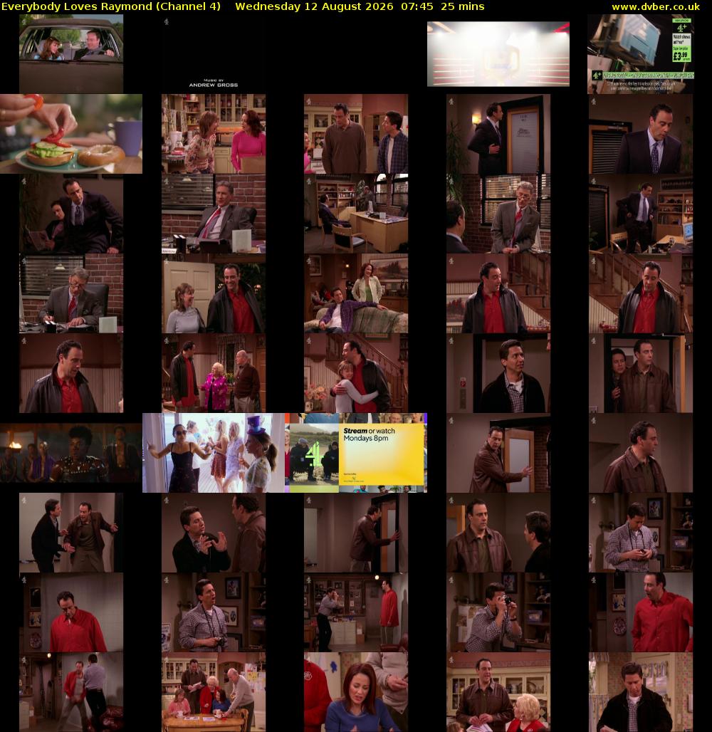 Everybody Loves Raymond (Channel 4) Wednesday 12 August 2026 07:45 - 08:10