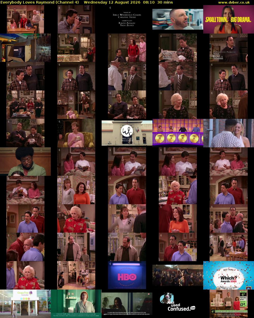 Everybody Loves Raymond (Channel 4) Wednesday 12 August 2026 08:10 - 08:40