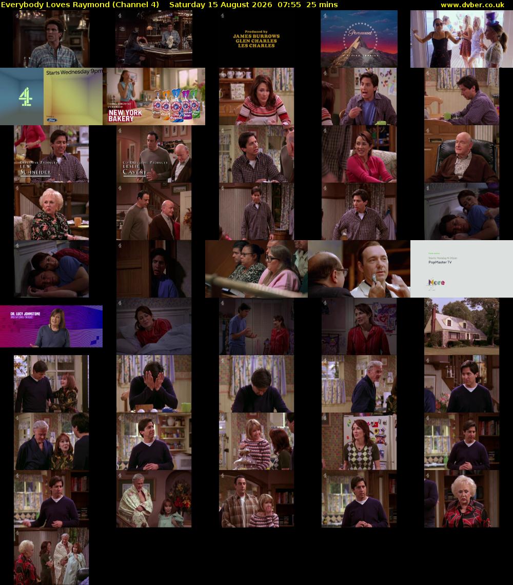 Everybody Loves Raymond (Channel 4) Saturday 15 August 2026 07:55 - 08:20