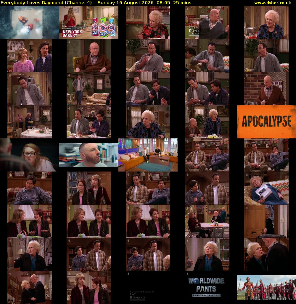 Everybody Loves Raymond (Channel 4) Sunday 16 August 2026 08:05 - 08:30