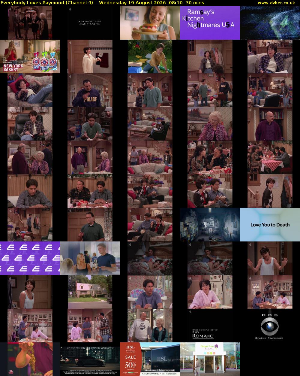 Everybody Loves Raymond (Channel 4) Wednesday 19 August 2026 08:10 - 08:40