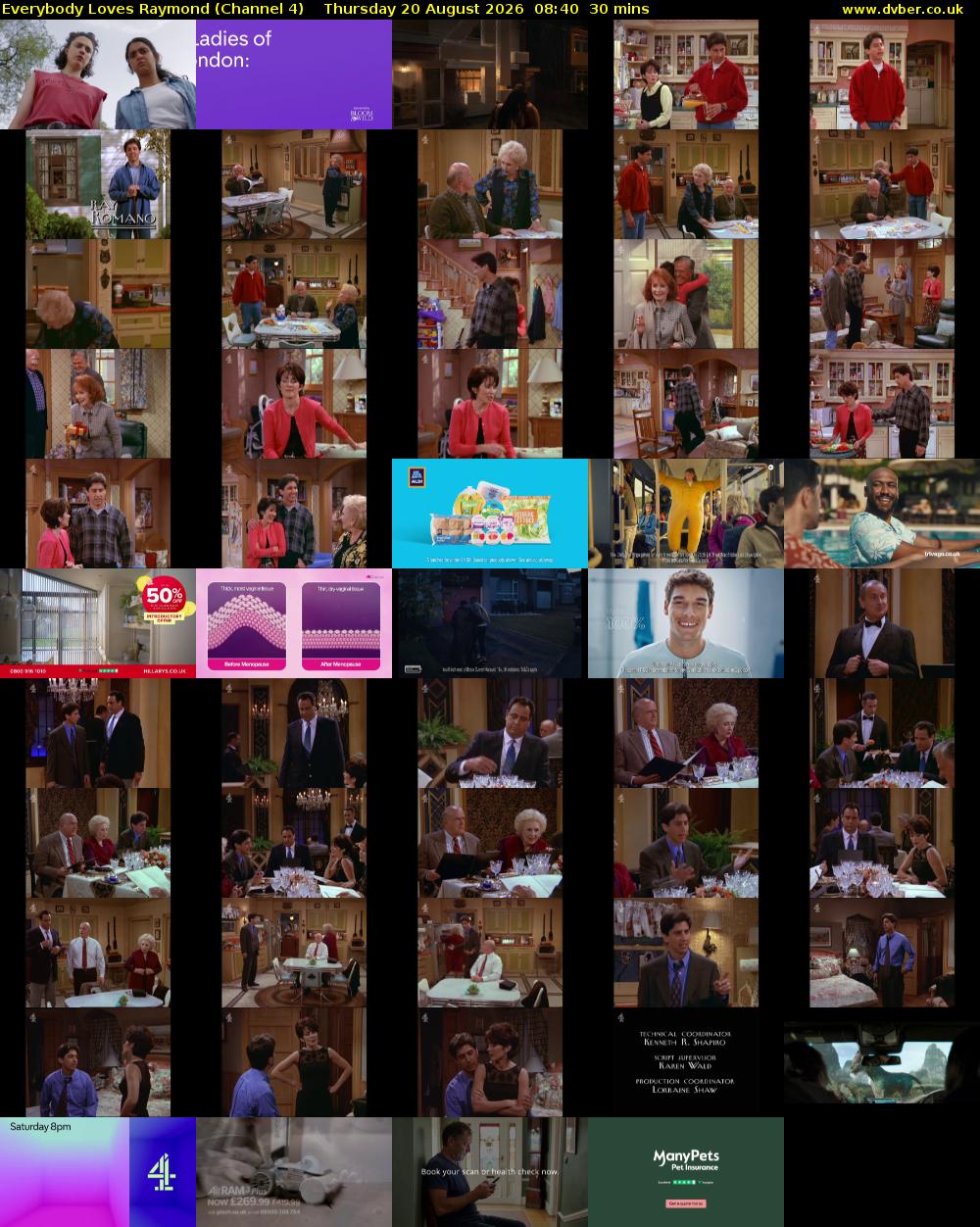 Everybody Loves Raymond (Channel 4) Thursday 20 August 2026 08:40 - 09:10