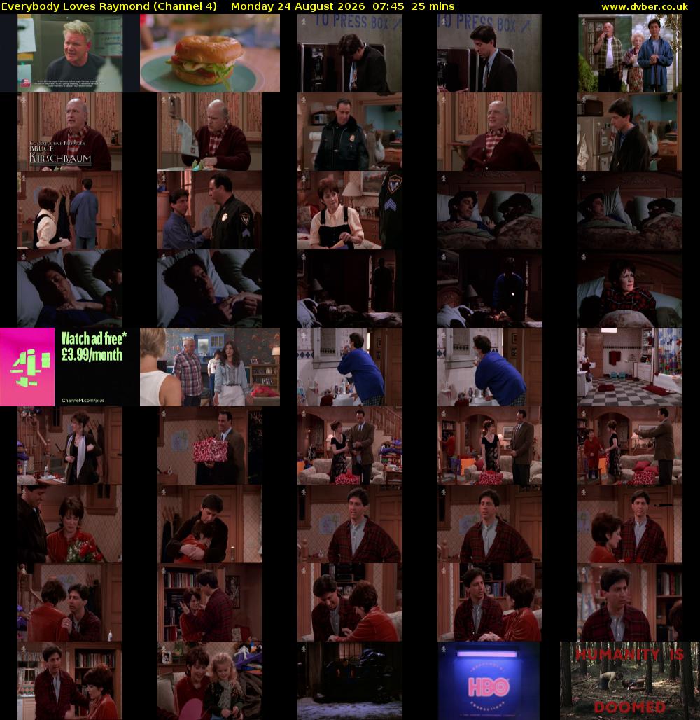 Everybody Loves Raymond (Channel 4) Monday 24 August 2026 07:45 - 08:10
