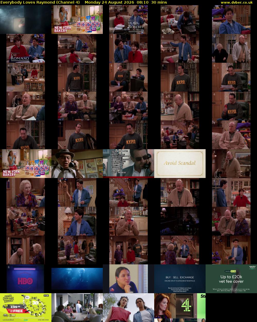Everybody Loves Raymond (Channel 4) Monday 24 August 2026 08:10 - 08:40
