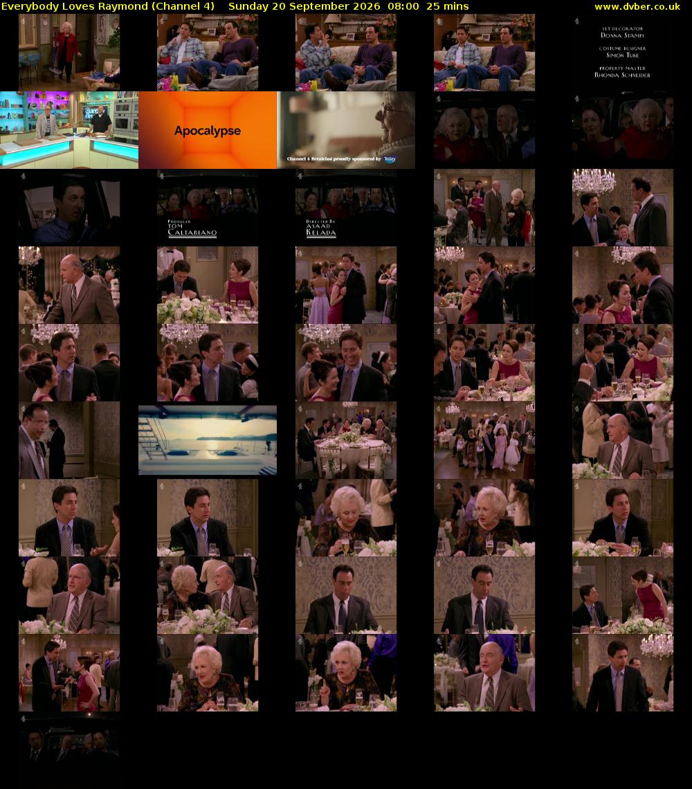 Everybody Loves Raymond (Channel 4) Sunday 20 September 2026 08:00 - 08:25