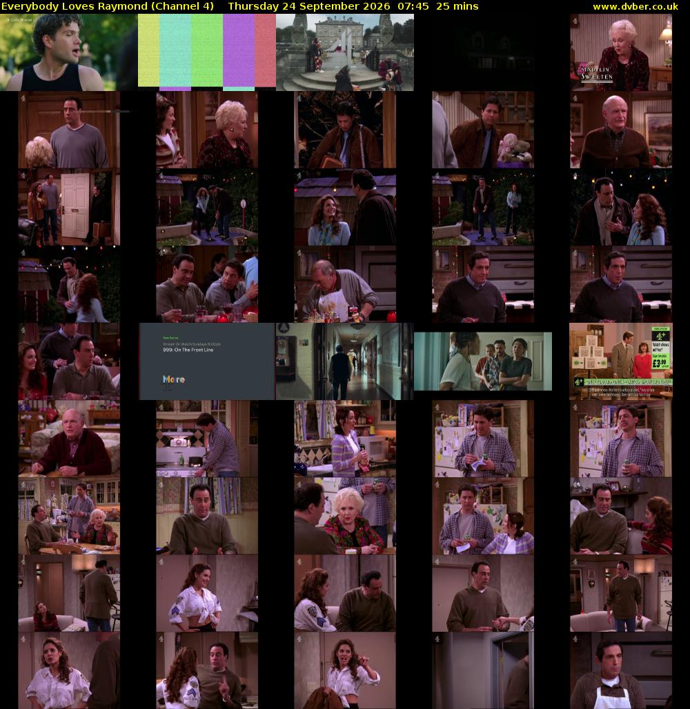 Everybody Loves Raymond (Channel 4) Thursday 24 September 2026 07:45 - 08:10