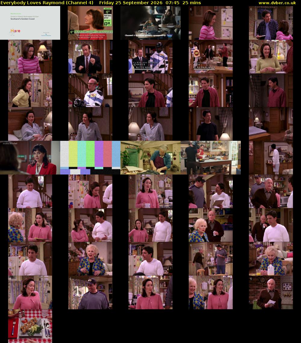 Everybody Loves Raymond (Channel 4) Friday 25 September 2026 07:45 - 08:10
