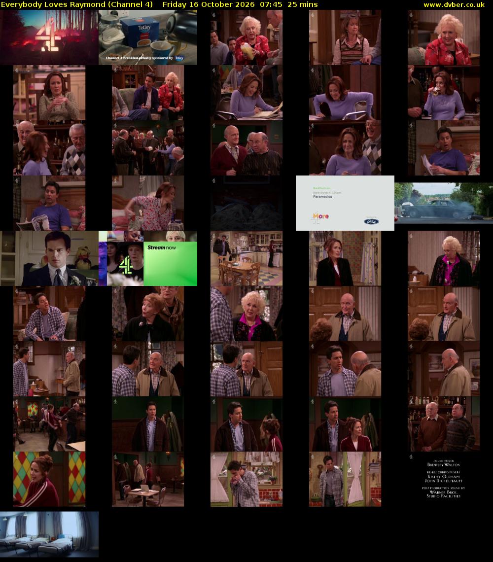 Everybody Loves Raymond (Channel 4) Friday 16 October 2026 07:45 - 08:10