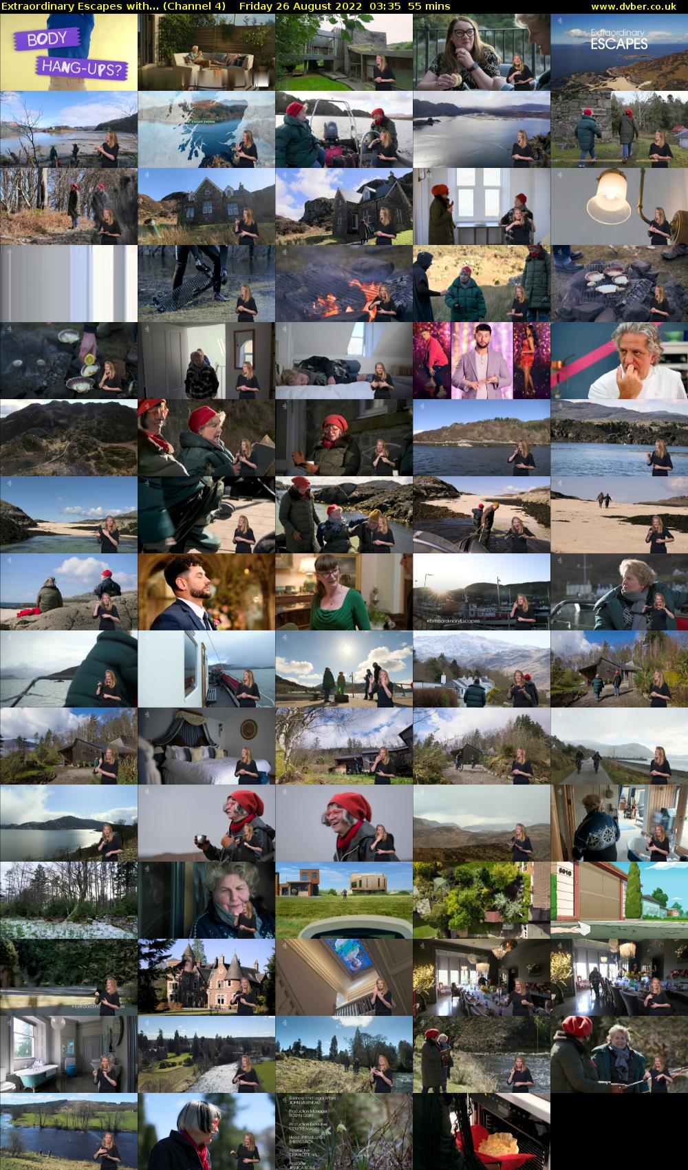 Extraordinary Escapes with... (Channel 4) Friday 26 August 2022 03:35 - 04:30