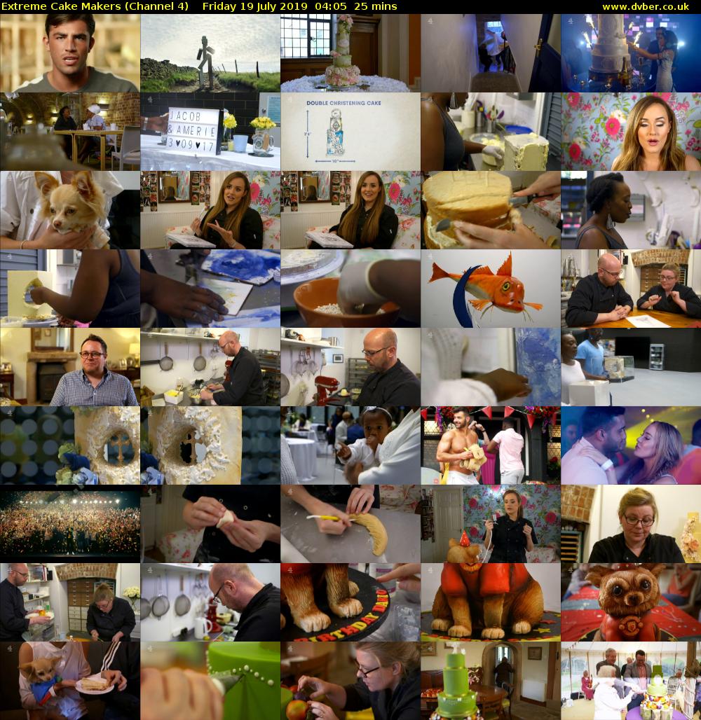 Extreme Cake Makers (Channel 4) Friday 19 July 2019 04:05 - 04:30