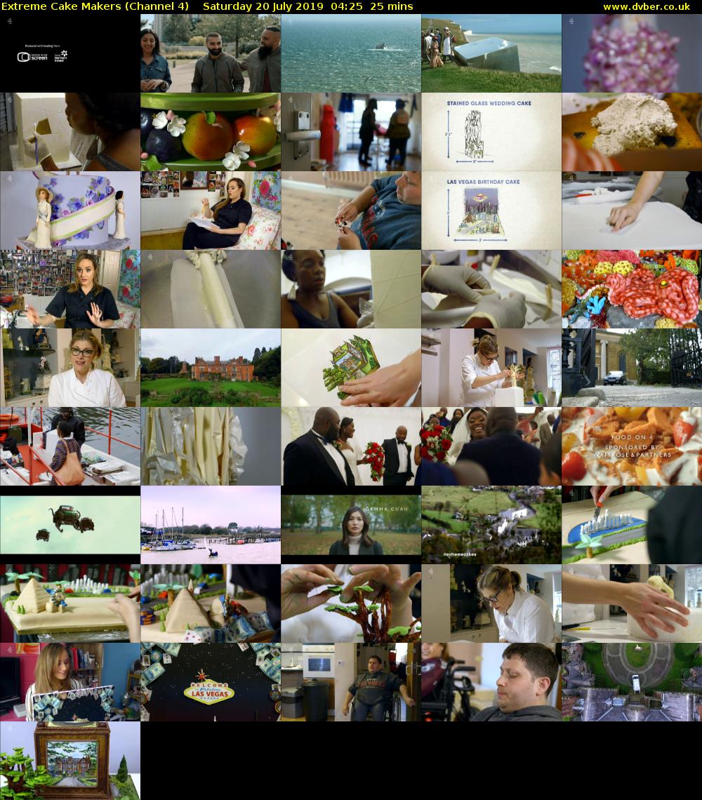 Extreme Cake Makers (Channel 4) Saturday 20 July 2019 04:25 - 04:50