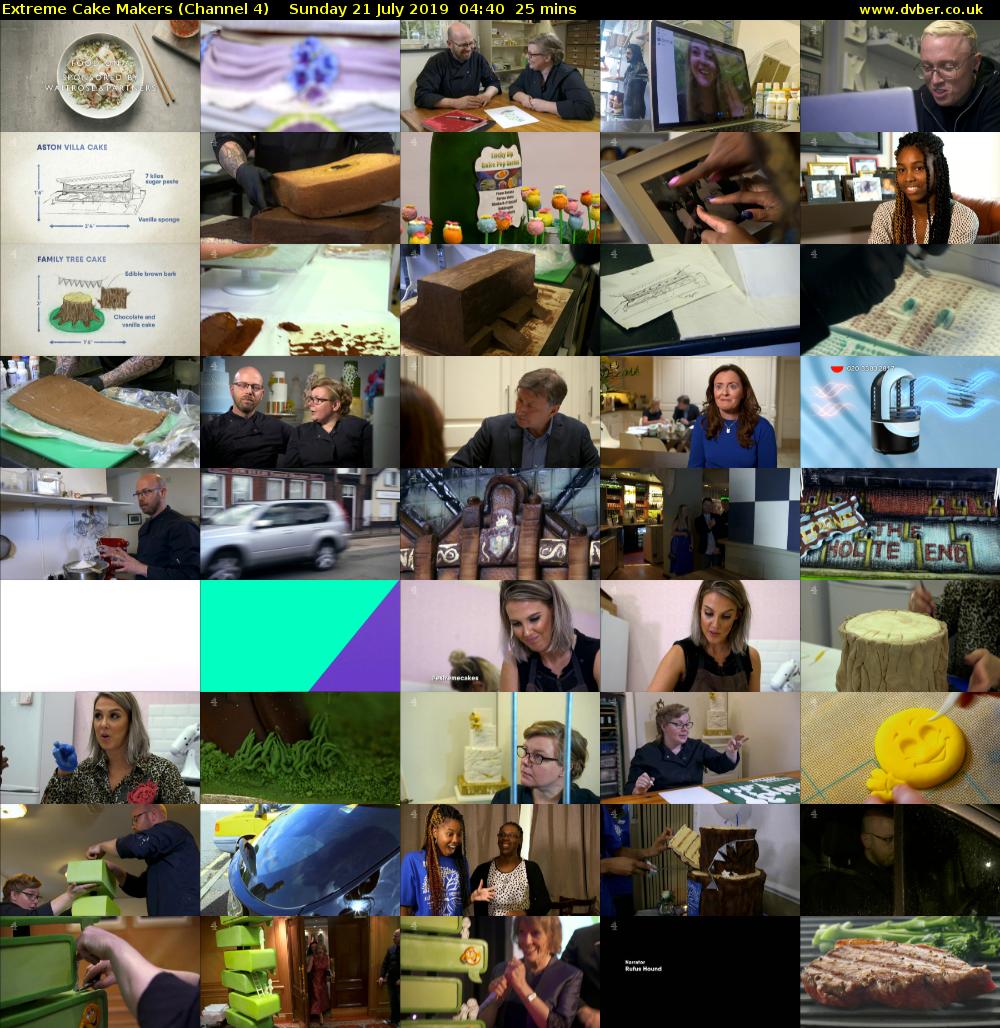 Extreme Cake Makers (Channel 4) Sunday 21 July 2019 04:40 - 05:05