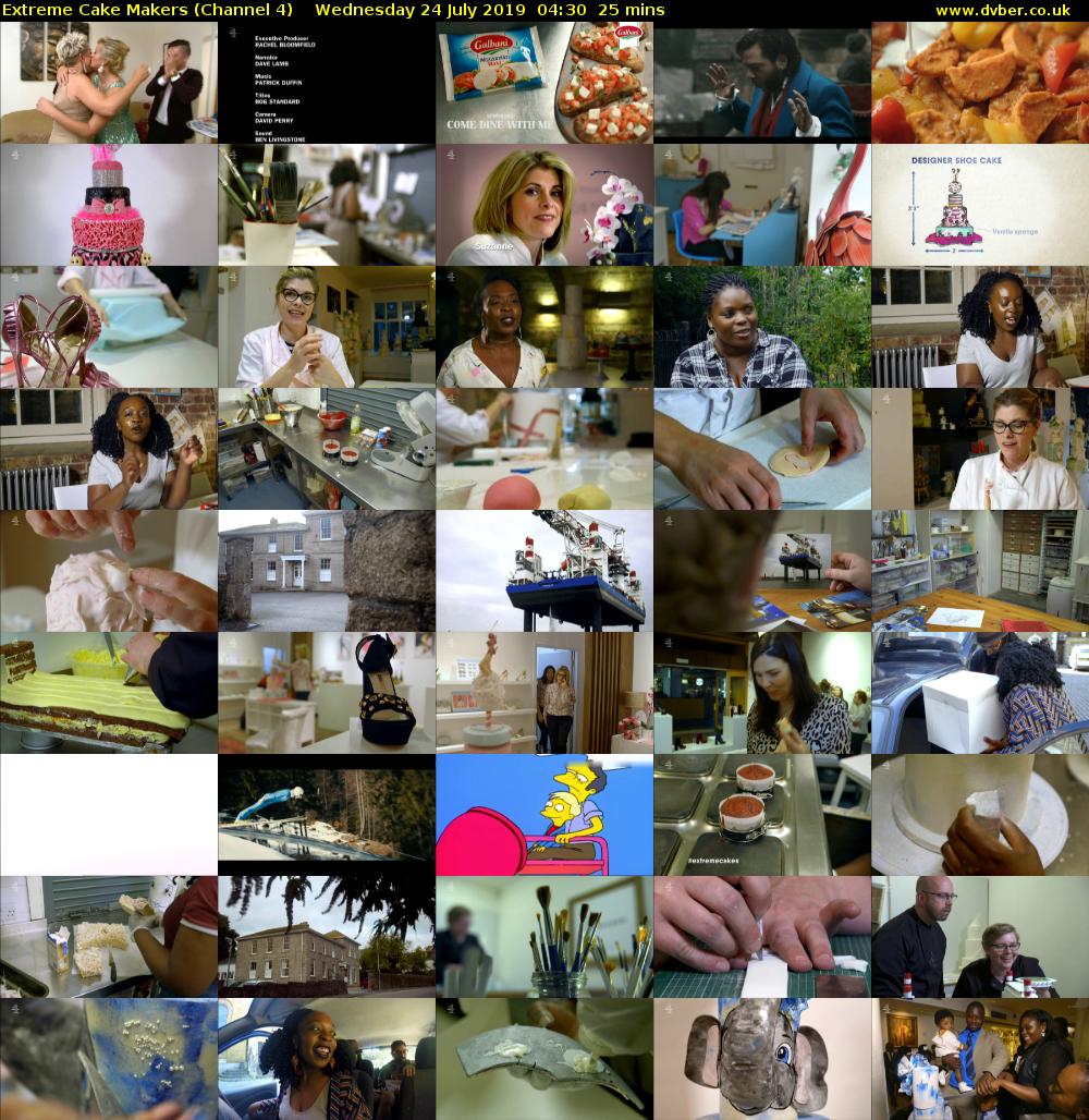 Extreme Cake Makers (Channel 4) Wednesday 24 July 2019 04:30 - 04:55