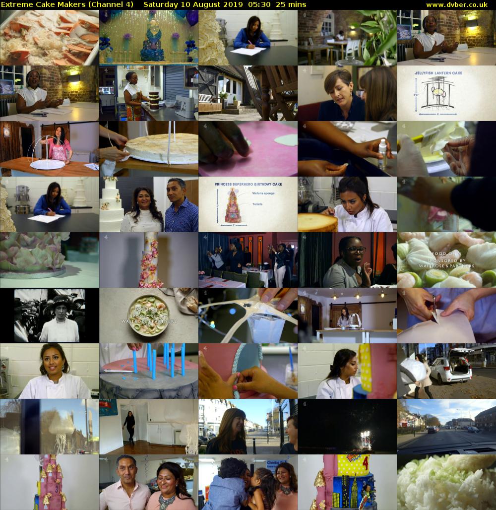 Extreme Cake Makers (Channel 4) Saturday 10 August 2019 05:30 - 05:55