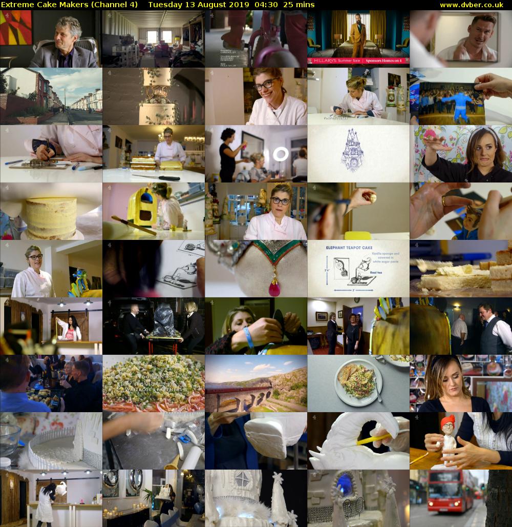 Extreme Cake Makers (Channel 4) Tuesday 13 August 2019 04:30 - 04:55