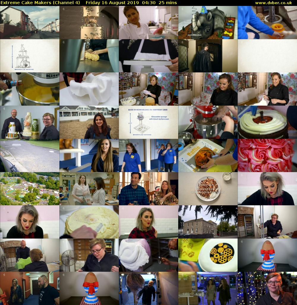 Extreme Cake Makers (Channel 4) Friday 16 August 2019 04:30 - 04:55