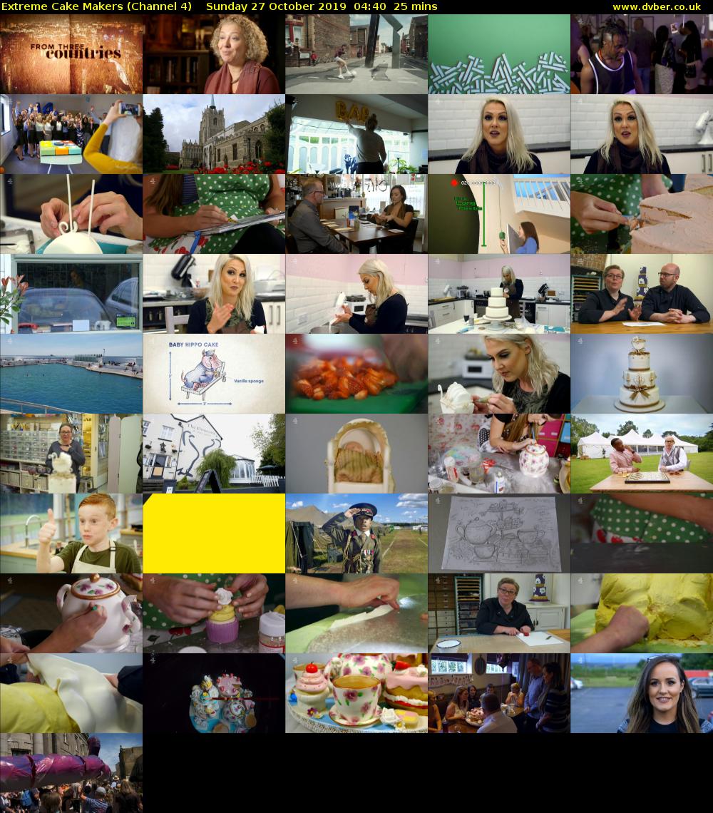 Extreme Cake Makers (Channel 4) Sunday 27 October 2019 04:40 - 05:05