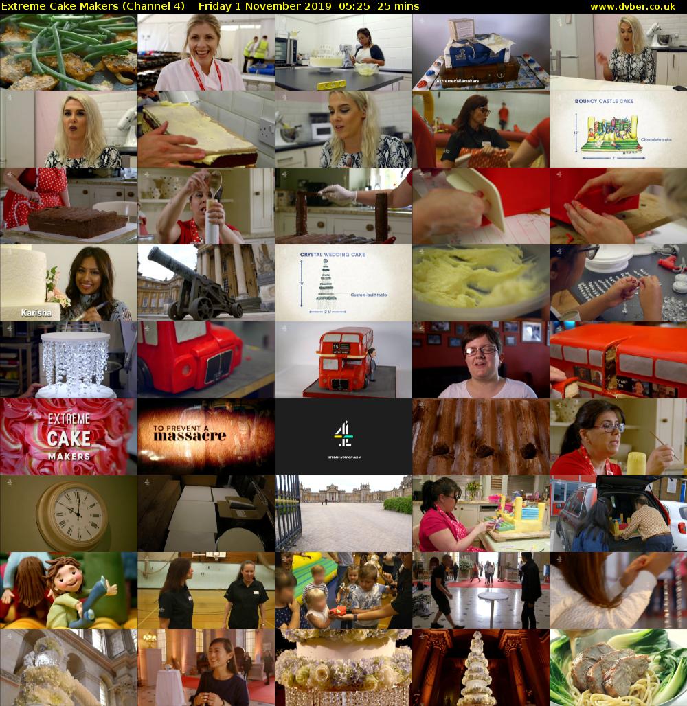 Extreme Cake Makers (Channel 4) Friday 1 November 2019 05:25 - 05:50