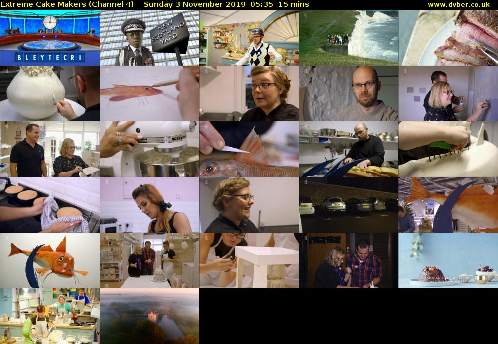 Extreme Cake Makers (Channel 4) Sunday 3 November 2019 05:35 - 05:50