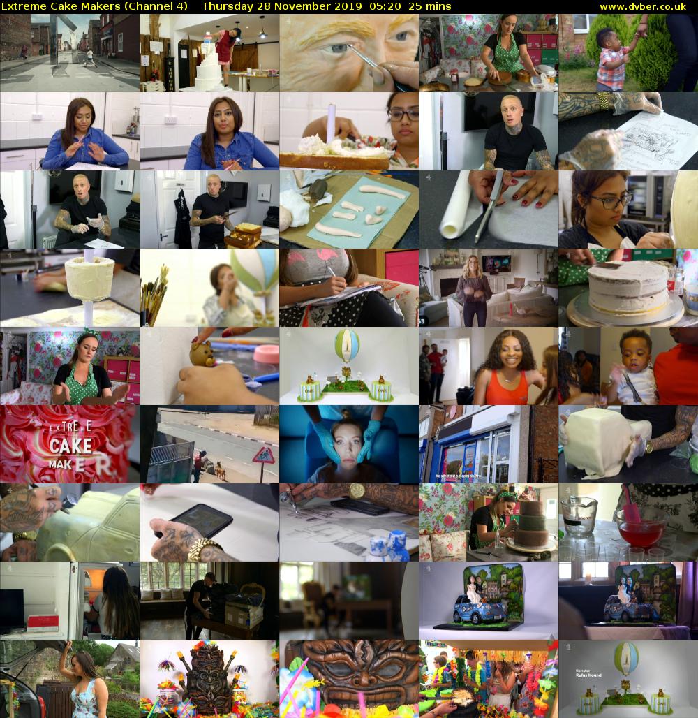 Extreme Cake Makers (Channel 4) Thursday 28 November 2019 05:20 - 05:45