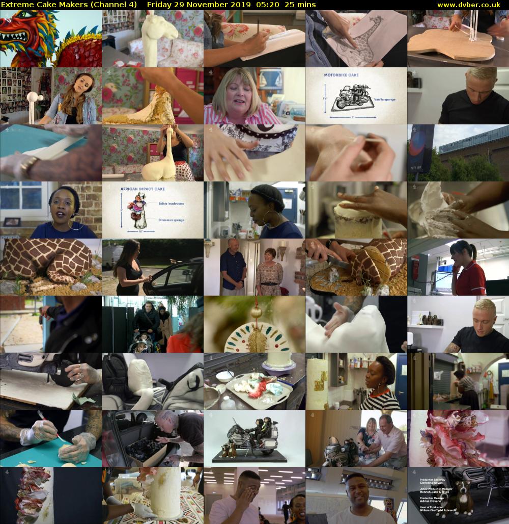 Extreme Cake Makers (Channel 4) Friday 29 November 2019 05:20 - 05:45