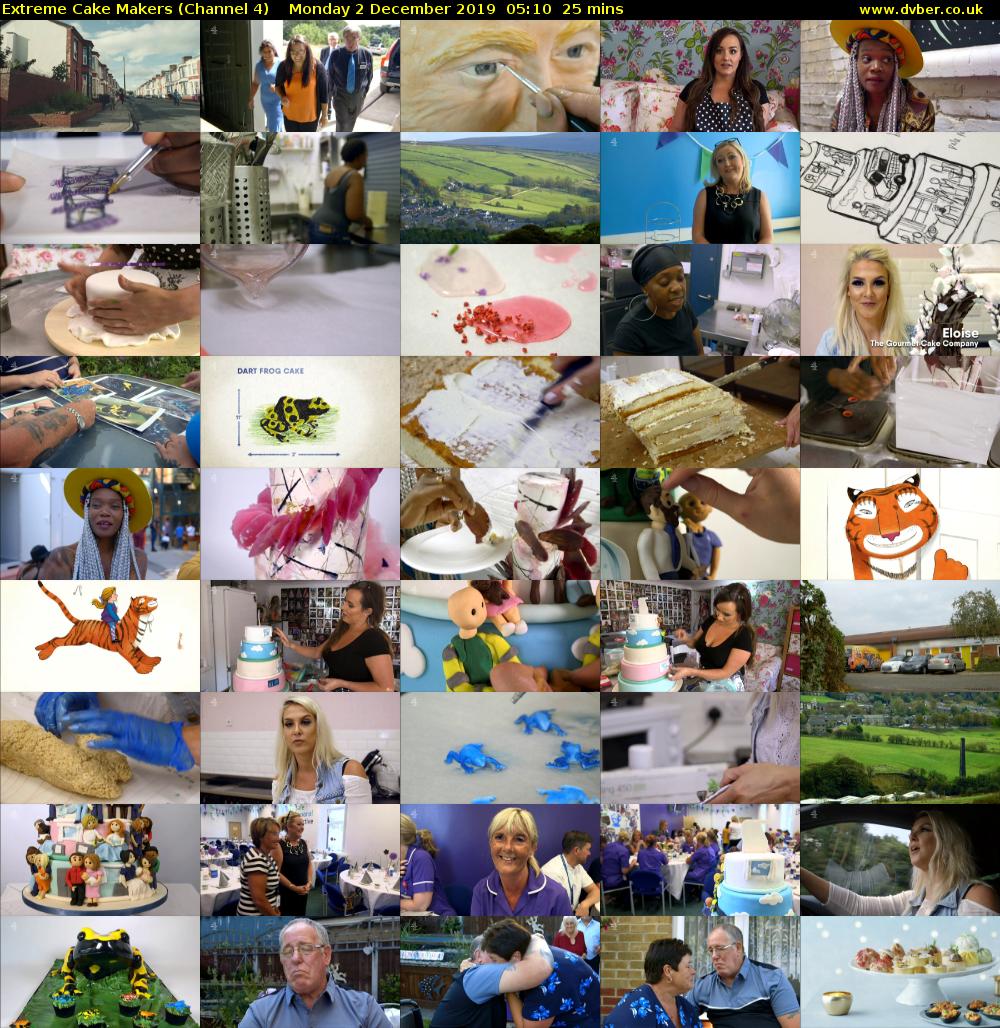 Extreme Cake Makers (Channel 4) Monday 2 December 2019 05:10 - 05:35