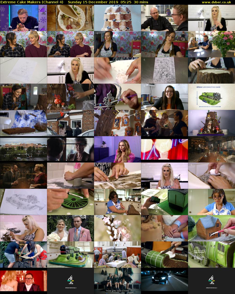 Extreme Cake Makers (Channel 4) Sunday 15 December 2019 05:25 - 05:55