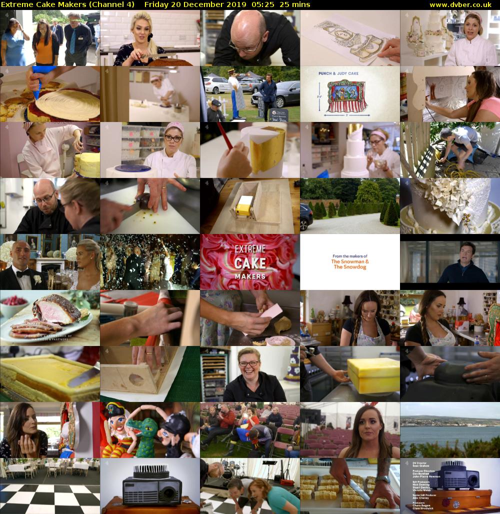 Extreme Cake Makers (Channel 4) Friday 20 December 2019 05:25 - 05:50