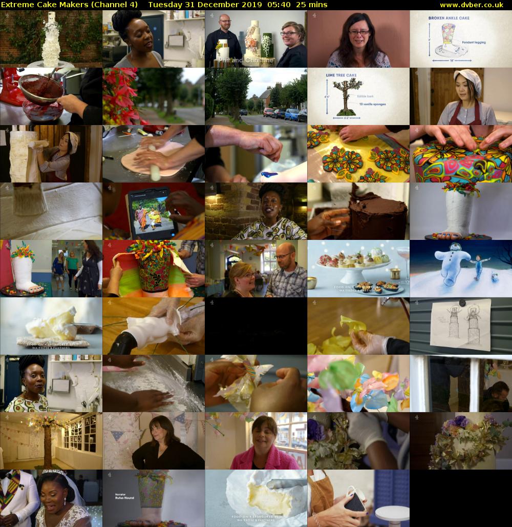 Extreme Cake Makers (Channel 4) Tuesday 31 December 2019 05:40 - 06:05