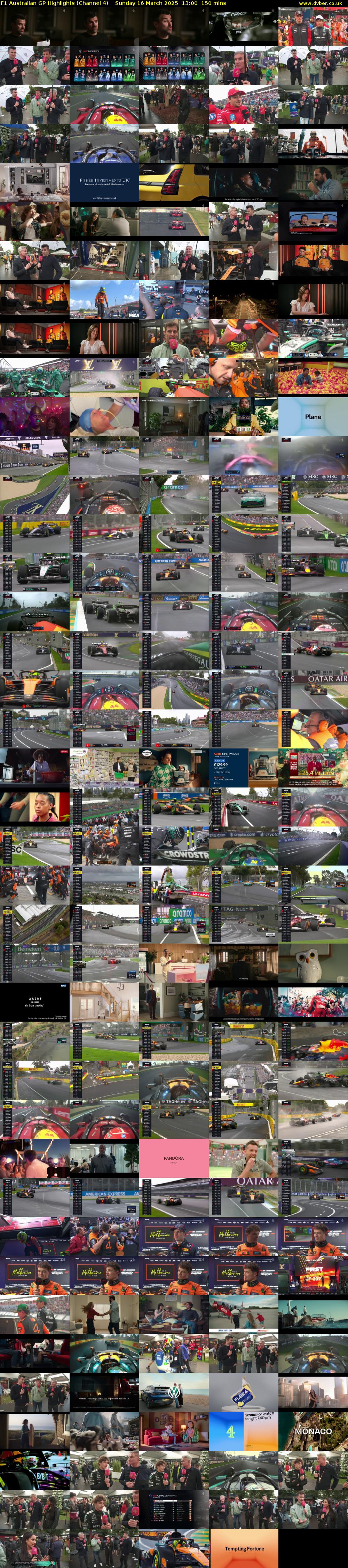 F1 Australian GP Highlights (Channel 4) Sunday 16 March 2025 13:00 - 15:30