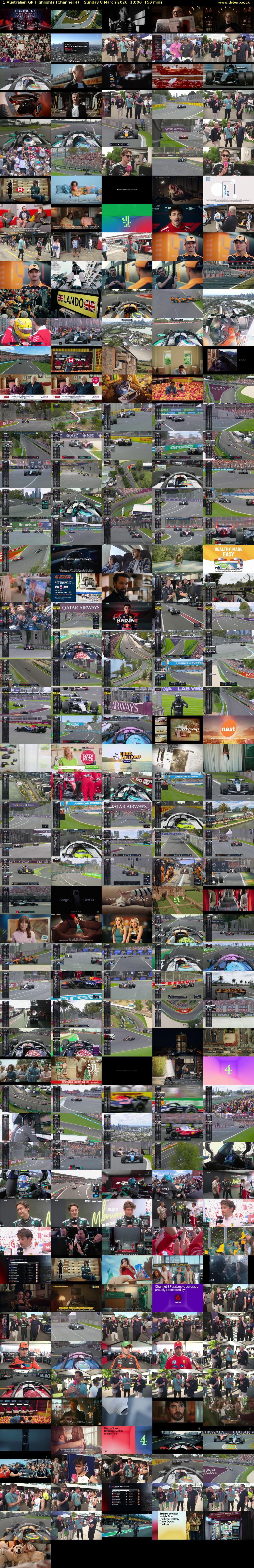 F1 Australian GP Highlights (Channel 4) Sunday 8 March 2026 13:00 - 15:30