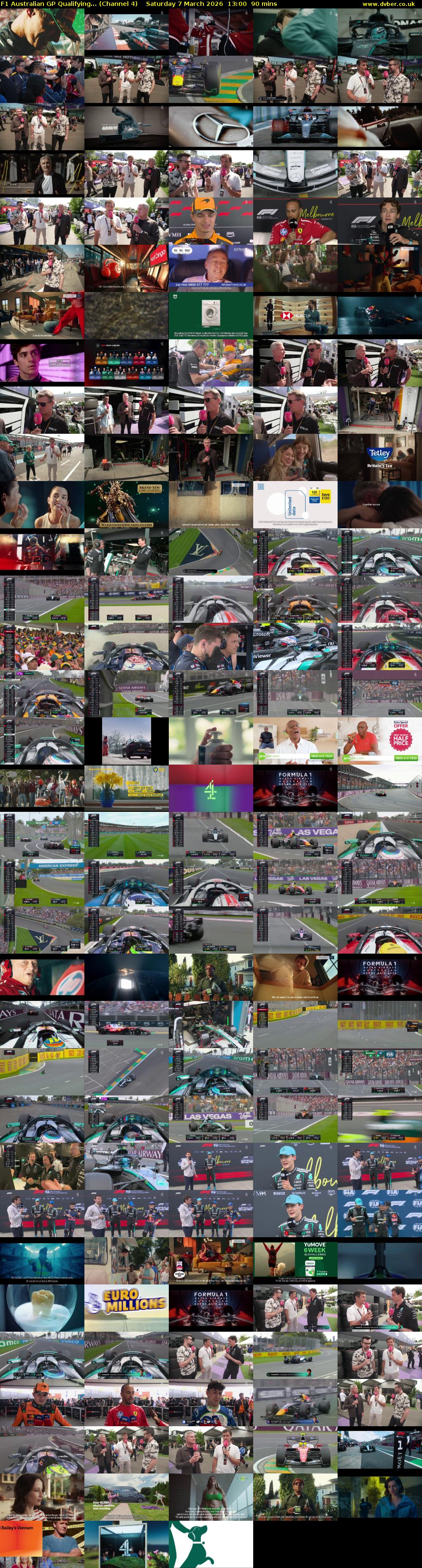 F1 Australian GP Qualifying... (Channel 4) Saturday 7 March 2026 13:00 - 14:30