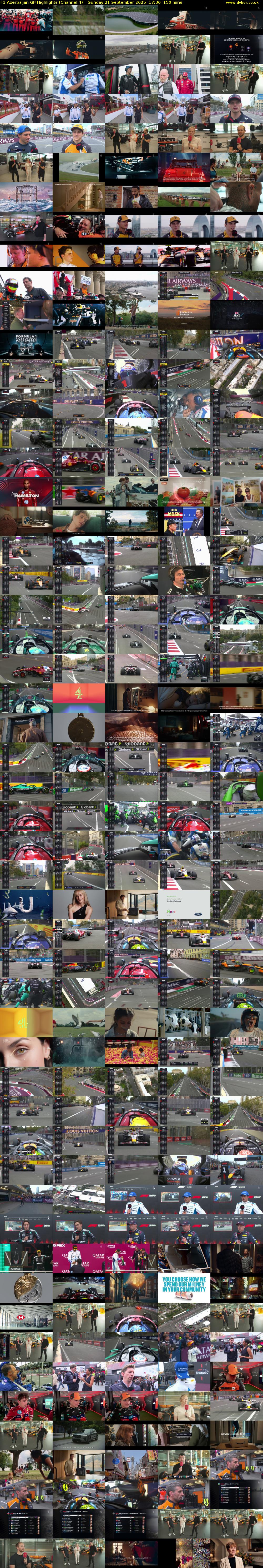 F1 Azerbaijan GP Highlights (Channel 4) Sunday 21 September 2025 17:30 - 20:00