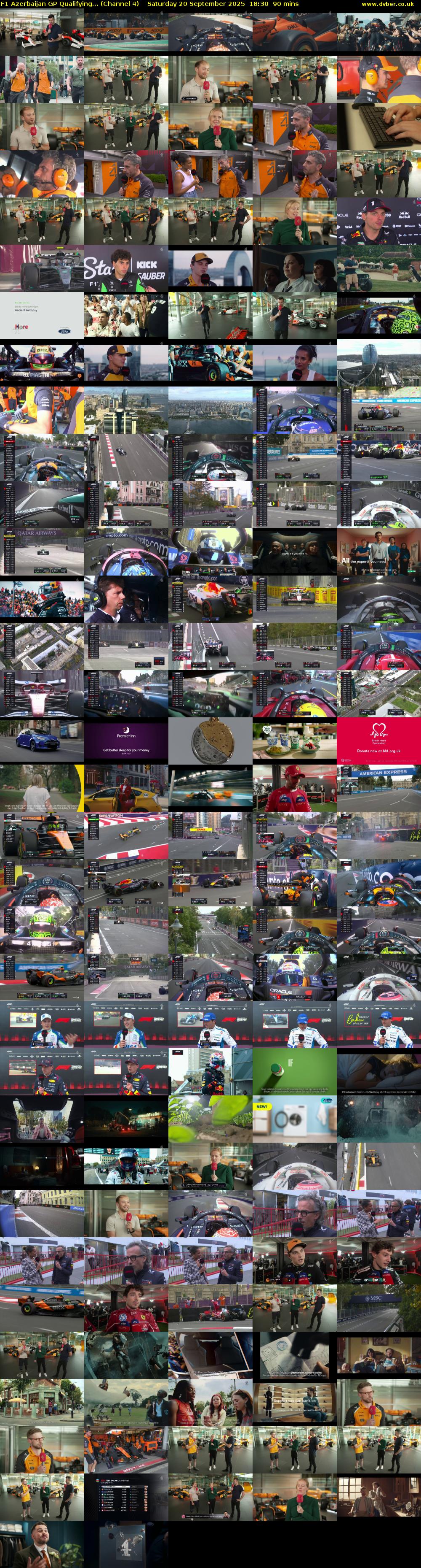 F1 Azerbaijan GP Qualifying... (Channel 4) Saturday 20 September 2025 18:30 - 20:00