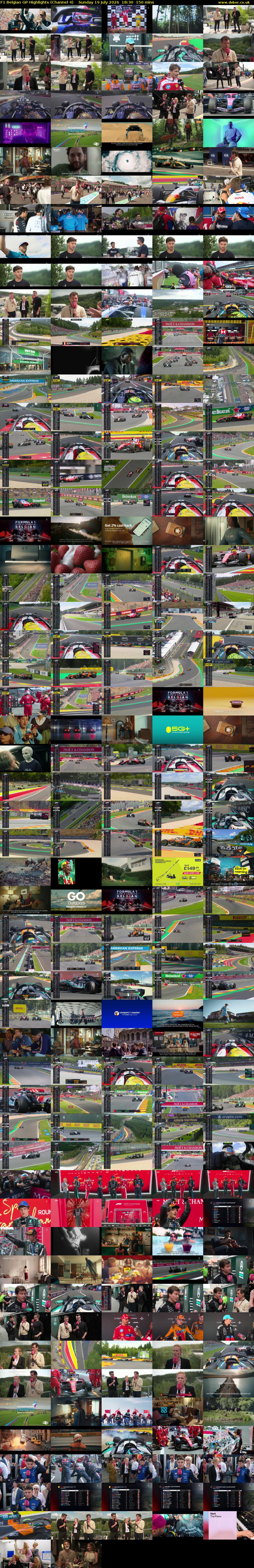F1 Belgian GP Highlights (Channel 4) Sunday 19 July 2026 18:30 - 21:00