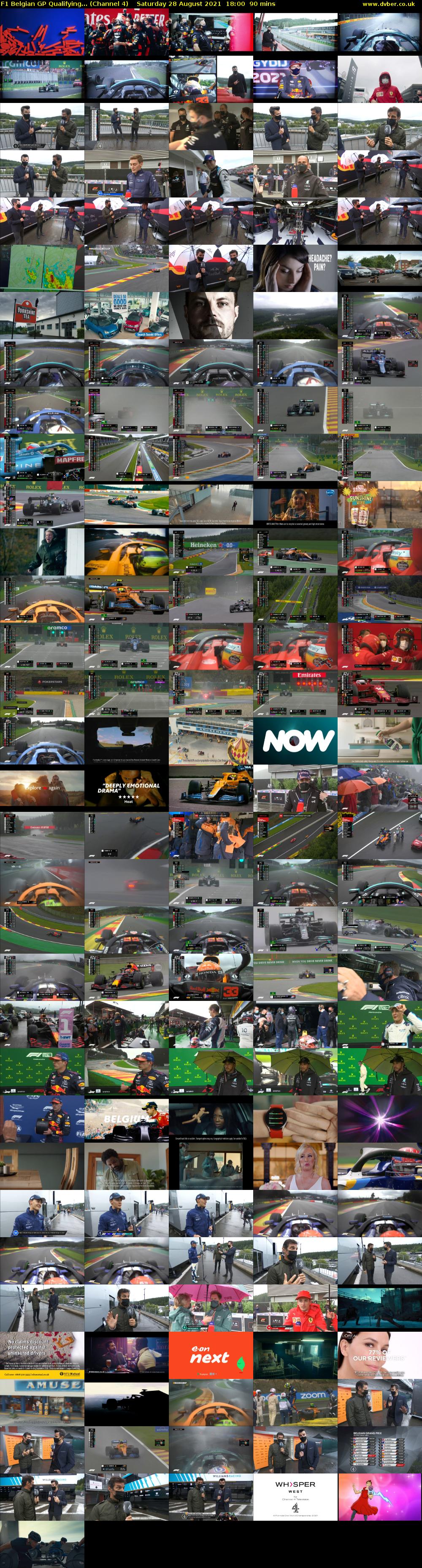 F1 Belgian GP Qualifying... (Channel 4) Saturday 28 August 2021 18:00 - 19:30