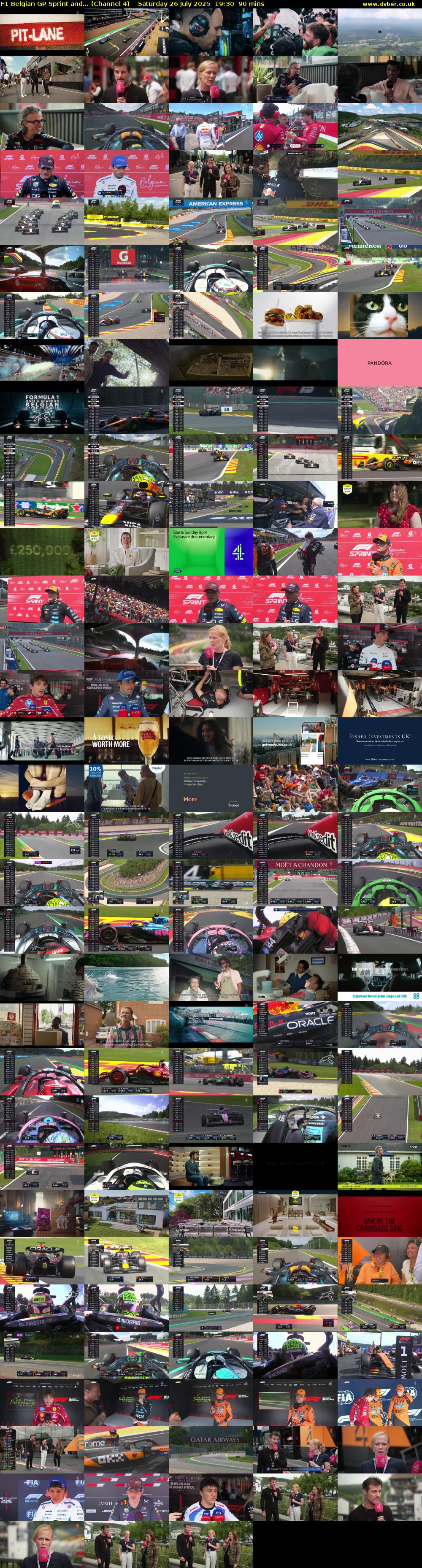 F1 Belgian GP Sprint and... (Channel 4) Saturday 26 July 2025 19:30 - 21:00