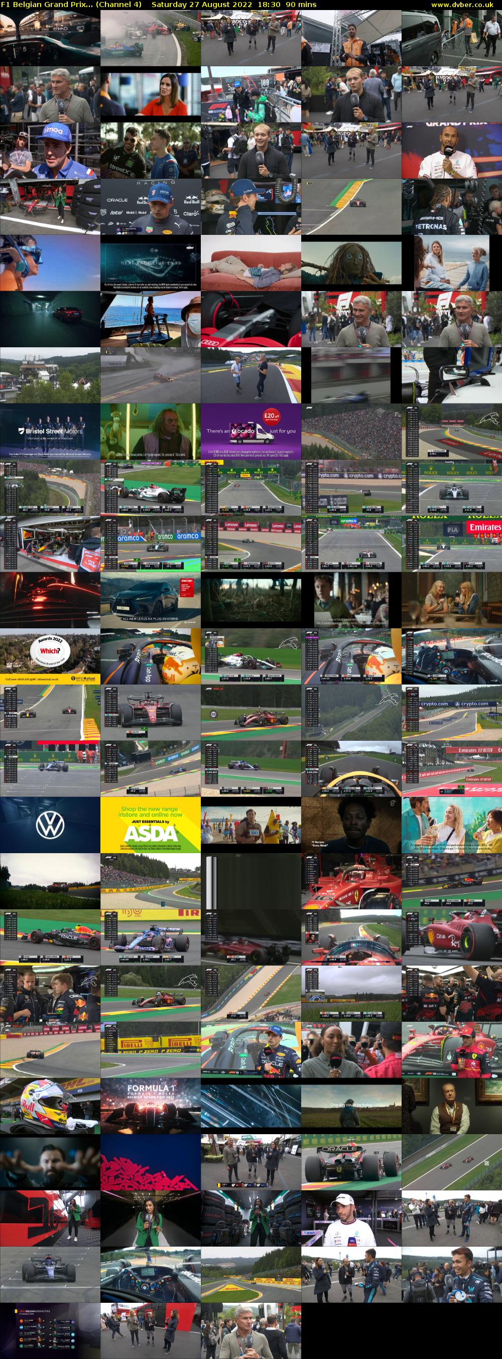 F1 Belgian Grand Prix... (Channel 4) Saturday 27 August 2022 18:30 - 20:00